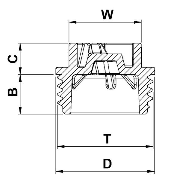 Threaded Gas Plugs (TF)Threaded Gas Plugs drawing